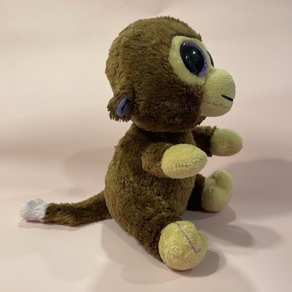 2015 Ty Beanie Boos Coconut the Brown & Purple Monkey Good Used Condition 7” - Picture 4 of 7